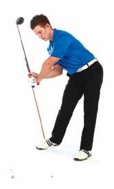 This keeps the shoulders quiet in the downswing by providing resistance to the right shoulder, creating a delay in the opening of the shoulders for a more neutral path.