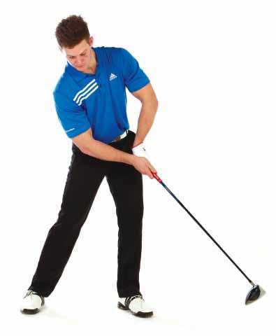 When the feeling is grooved, stand normally and add hip turn.