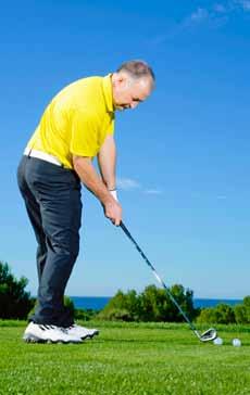 Tilt the club Hold the club vertically down from your sternum and tilt your spine until the grip touches the inside of your front leg to find the right amount of spine tilt for driver and fairway