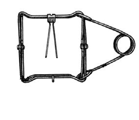 Bodygrip Traps (Figure MN10 & MN11) Height of trap window: 4 5 / 8 inches Width of trap window: 4 3 / 4 inches Diameter of frame wire: 3 / 16 inch Diameter of spring wire: 3 / 16 inch Additional