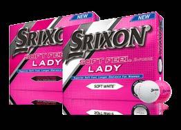The new Srixon Soft Feel Lady golf ball, in its 5 th generation, features the same performance benefits as the Soft Feel with a slightly higher launch. Available in Soft White and Passion Pink.