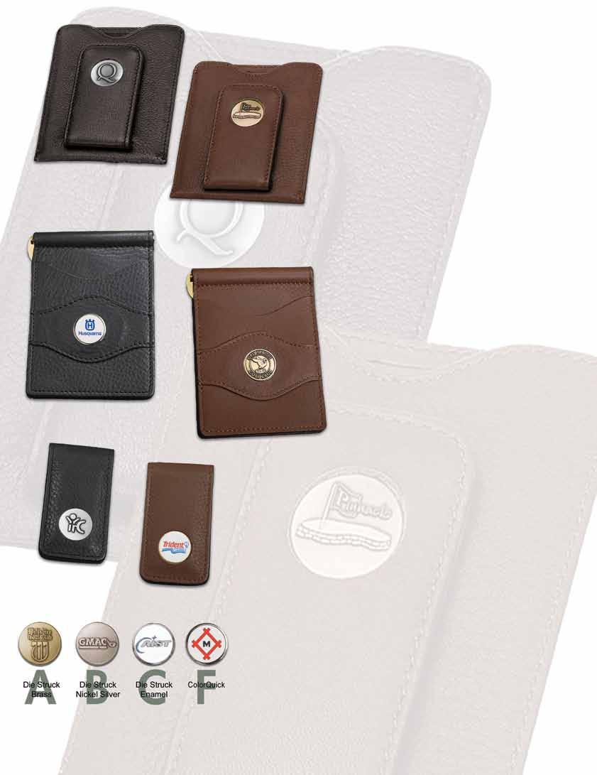 Three outside pockets and strong magnetic clip Personal Leather Goods 1591 1588 1585 Strong magnetic clip 1587 Spring clip and two outside pockets 1592 1589 Each comes gift boxed The Cameo name has