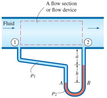 Measuring the pressure drop across a flow section or a
