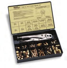 DESCRIPTION HOSE REPAIR KITS WITH HAMMER-STRIKE CRIMP TOOL: A-SIZE (3/8"-24) & B-SIZE (9/16"-18) FITTINGS CK-1 Kit with C-1 Crimp Tool for 3/16", 1/4" ID Hose CK-3 Kit with C-3 Crimp Tool for