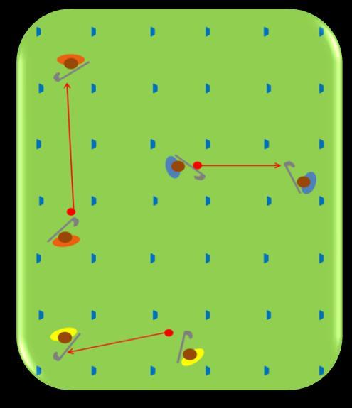 Can children push the ball as well as hit the ball when passing. When a child receives the ball they must dribble through two boxes before they pass it back to their partner.