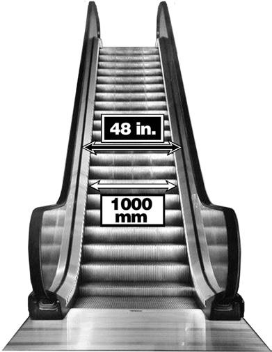 Ever wonder why a 48RB escalator has only a 40-in. wide step? Escalators are designated by either a metric measurement, an imperial measurement, or both.