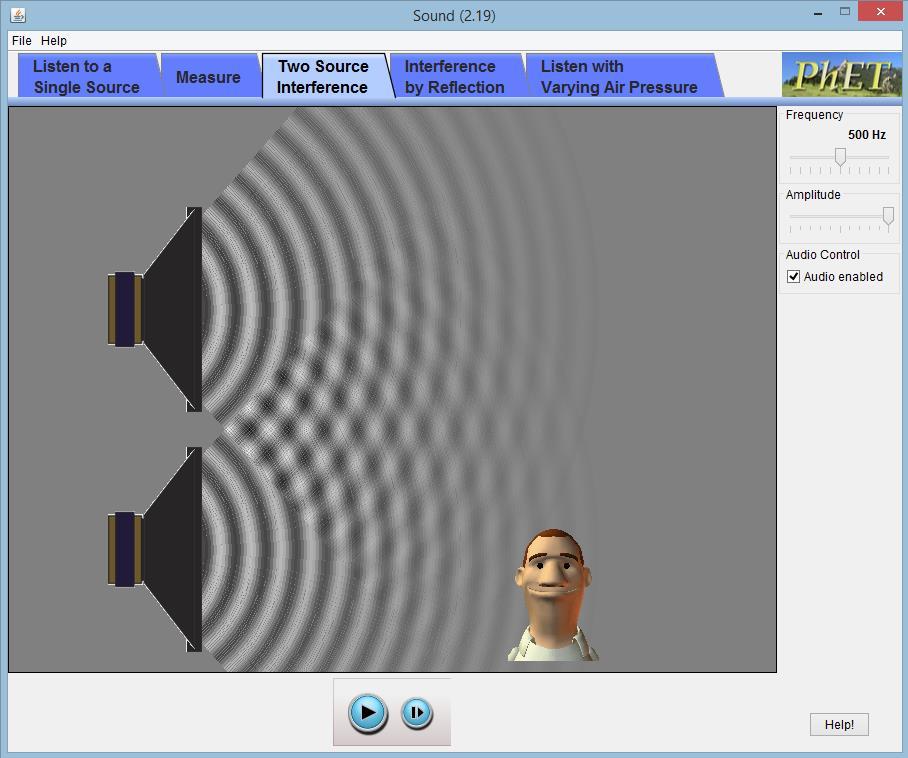2-Dimensional Interference When two wave sources have the same frequency, they can still interact and produce an interference pattern. Go to the Phet Colorado applet: http://phet.colorado.