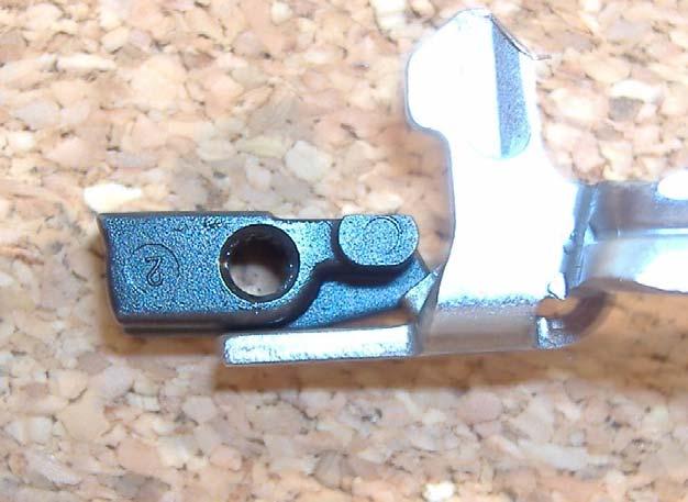 Sear modification for over travel This is how the trigger bar and sear look when they are in the