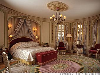 Vacation Twelve-day European tour: $36,097, plus expenses and airfare. A single night in the Royal Suite at The Ritz London costs a whopping $5,863.