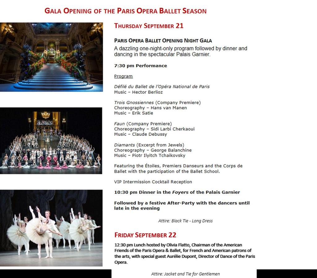 AFPOB Goes to Paris for the Ballet Season Opening Gala September 21-22, 2017 From September 21-22, AFPOB will go to Paris to attend the season opening gala