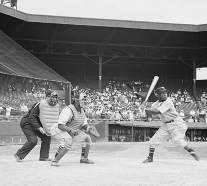 A Look Back Long ago, African Americans were not allowed to play in the major baseball leagues with white players. African Americans didn t have a league, but they played on small black teams.