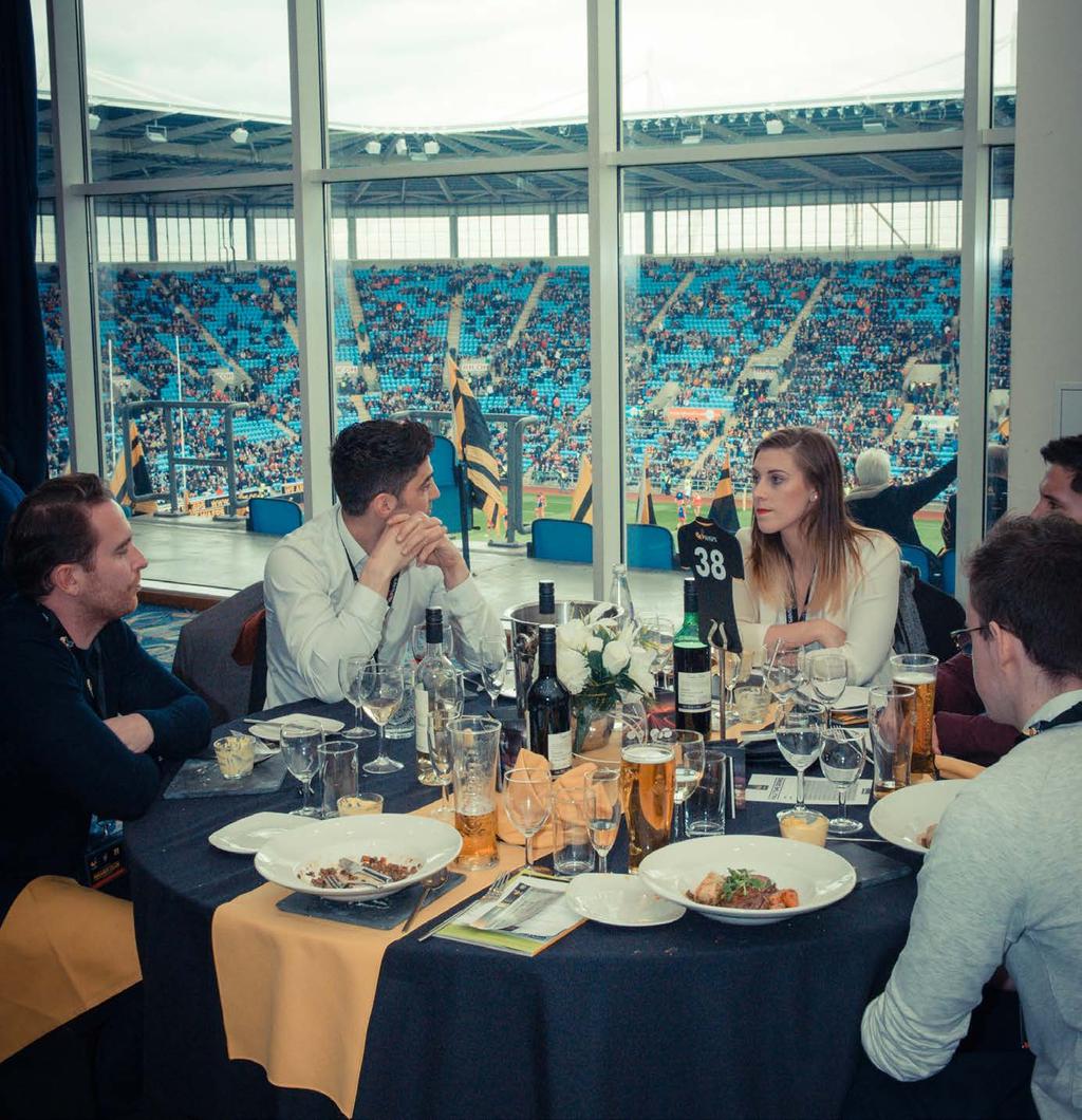 Your Premier Club experience includes: A three-course, choice menu Complimentary selected wines, beers and soft drinks until final whistle Pre match commentary from a Wasps first team player A