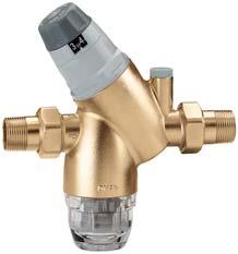 The pressure regulator consists of a housing, a piston or diaphragm valve with an adjustable spring and a spring cap.