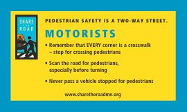 Pedestrian Safety Events Driver Response Collection Process Officers do the following for every vehicle stop during a pedestrian safety event: Provide a MN DOT Pedestrian Safety Card Motorist /