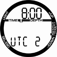 minute steps. The UTC setting will be confirmed by pressing the SEL button. 3.1.