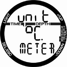4.3.4 Setting the user preferred units The user may select between depth and temperature unit combinations. The effect takes place in dive mode, in the log book, alarm settings, altitude settings etc.