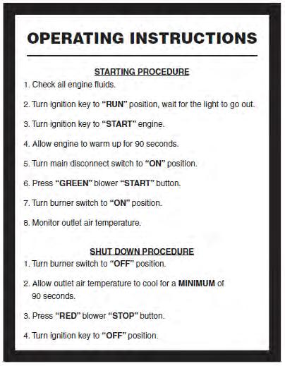 Start/Stop Checklist MAC800G Air heater 2106 East Indiana Ave.