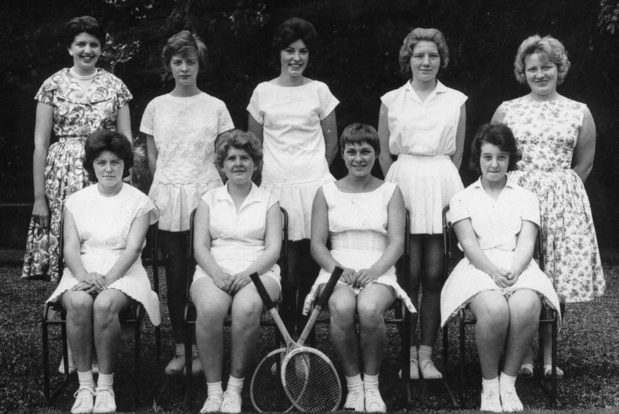 Tennis 2 nd Team Photo contributed by Judith Gunhouse. Thank you, Judith. Back Row L-R: Mrs. Williams (Miss Hitchcock), L.