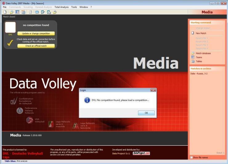 MEDIA TOOLS Available for the following programs: DATA VOLLEY 2007 MEDIA DATA VOLLEY 2007 PROFESSIONAL INTRODUCTION TO MEDIA TOOLS Data Volley 2007 Media allows you to download the rosters, the logo,