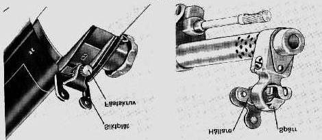 Install the sights as the picture below shows. Siktplåt Sight plate Fästskruv Lock screw Hållare Carrier Spärr Lock tab Sight adjustment; Elevation is adjusted by turning the rifle s sight screw.