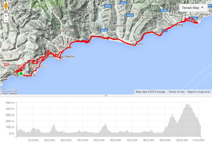 Day 3 - The Eze Villa 17th September 2016 France - Monaco - Italy 130km 1800m Elevation Gain With the tantilising prospect of bagging three countries in one ride this is a classic and a favourite of