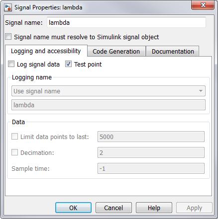 Figure 13: Signal properties dialog Similarly to the parameterization settings, the signal analysis must be activated in the model configuration: Figure 14: Interface options Afterwards the model