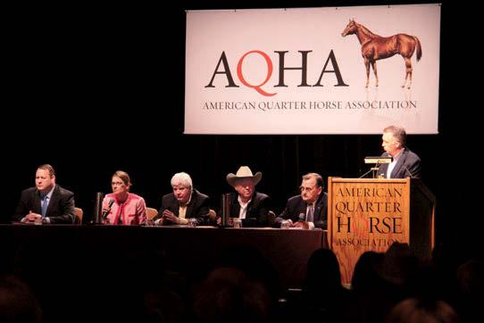 FOCUS ON ANIMAL WELFARE First on the agenda for the 2013 AQHA Convention in Houston was the open members forum, this year devoted to what many consider the No.