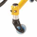 clincher tires Precision fork caster system 72mm casters Adjustable height tubular footrest