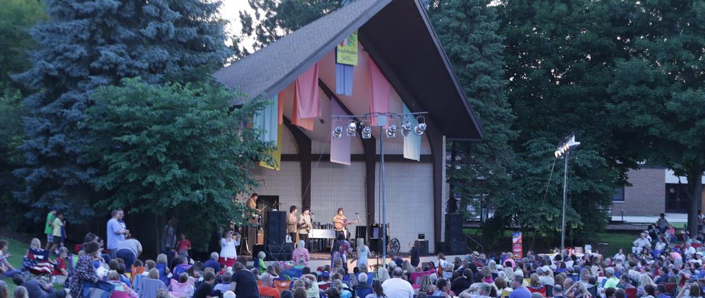 SUMMER CONCERT SERIES MAIN STAGE WEDNESDAYS & FRIDAYS 8:00PM Enjoy 10 free outdoor concerts featuring Chicagoland area groups. Attendance: 9,000 10,000 people Location: Fred P.