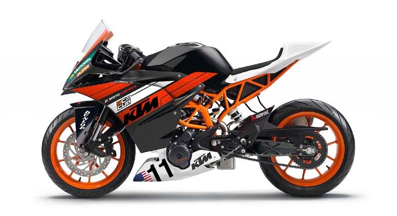inclusive of all parts listed below. The KTM RC 390 Cup Race Bike is available for $9,999 MSRP.