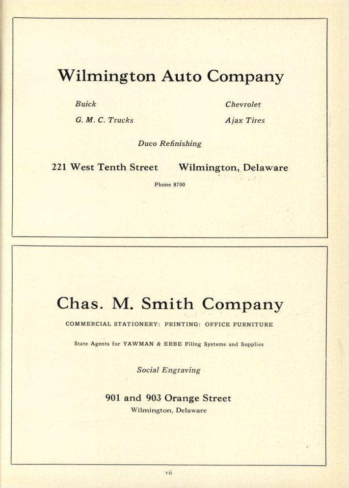 Wilmington Auto Company Buick Chevrolet G. M.