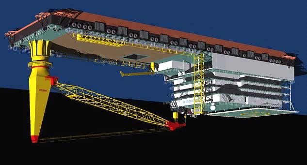 00m Breadth (moulded) 46.00 m Depth moulded to main deck 13.60 m Operational draught 7.00-9.