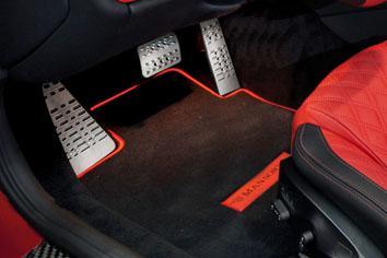 Trunk Mat, With MANSORY logo stitching Colour velour, leather selectable MGT 300 06 Pedals, 3 parts set, w ith