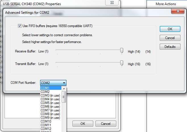 5. Use the COM Port Number drop-down box to select COM1 as per Fig.4.