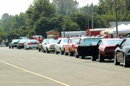 Staging lanes were busy as anxious Pontiac racers went for