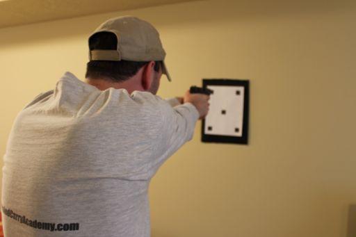 The 5-Square target taped to the