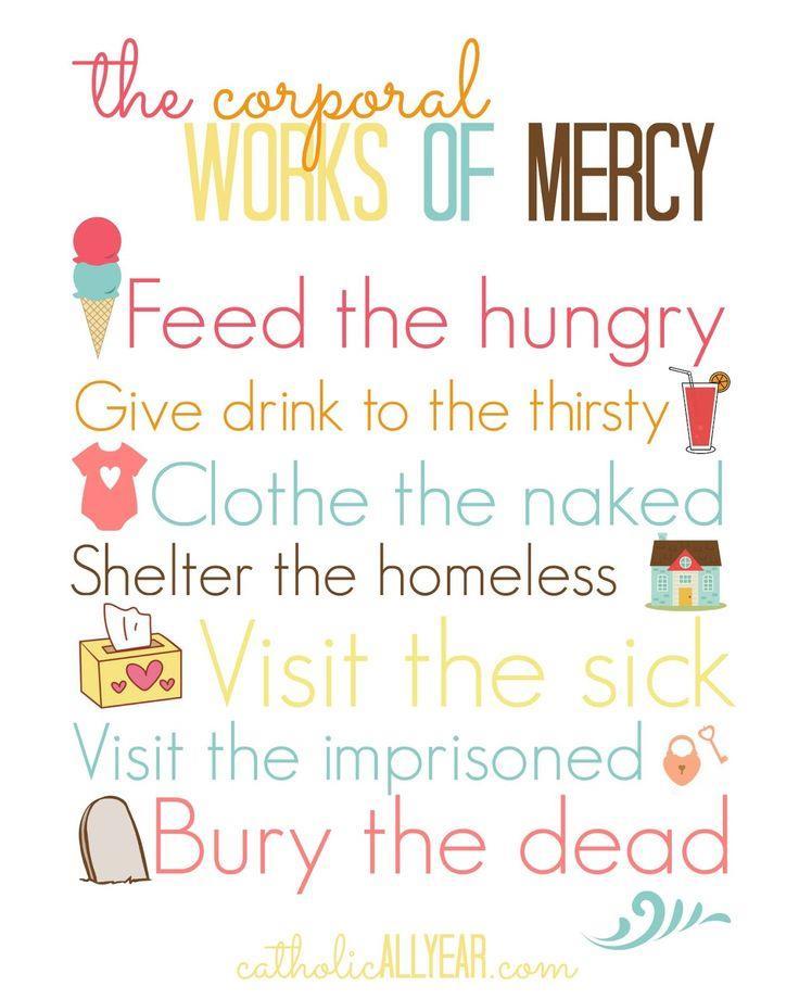 Here at Saint Pius X School many acts of mercy occur each and every day.