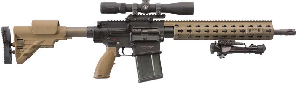 MR762A1 LRP II (Long rifle package II) 7.62 mm x 51 NATO semi-automatic rifles & carbines MADE IN USA G28 buttstock with adjustable cheek rest, butt pad, and length of pull.