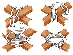 Then create a number of frappings in a similar fashion and finish the lashing with a Reef Knot Japanese Lashing The Japanese Lashing is similar in technique to the Norwegian lashing in that it is