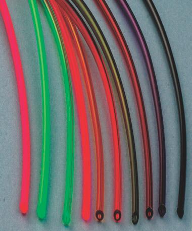 041 ID MICRO-TW Sem-flex thick-walled,.031 ID. Requires.031 pin. Flex Tubing NEW Available in clear and 8 deadly translucent colors: chartreuse, fl.