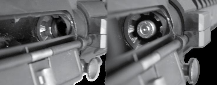 When the magazine is removed and the chamber is empty, push the top portion of the bolt catch to allow the bolt and carrier to return forward. 8.