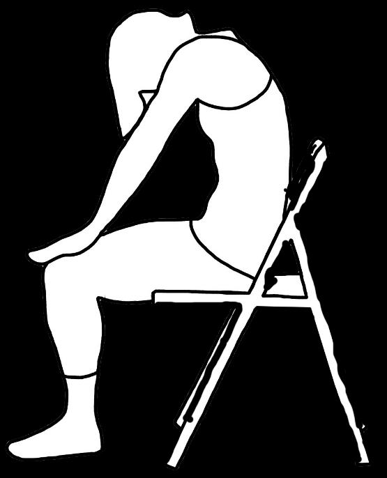 for Specific Yoga Poses Cat/Cow Pose in Chair 1. Sit in a chair with your feet under your knees and your knees hip-width apart. Place hands on thighs, face down. 2.