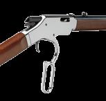 Silverboy Lever Action Old West small-bore lever-gun SILVERBOY LEVER ACTION Rifle 19" ITEM # 342350 Chrome-plated alloy receiver, Walnut straight stock UBERTI A cartridge-control mechanism allows