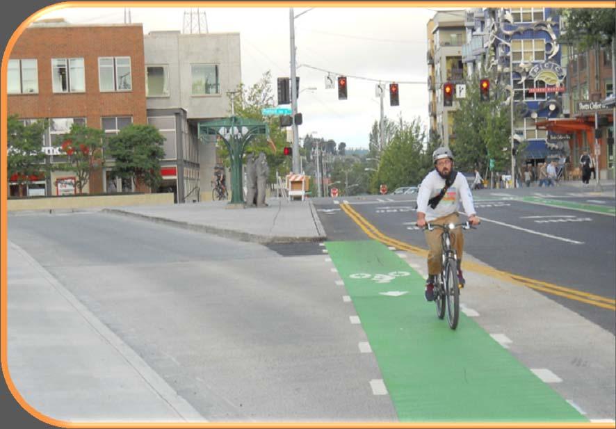 GREEN BIKE LANES Based on Interim Approval issued by FHWA in April 2011, contrasting green color pavement may be used in marked bike lanes, and in