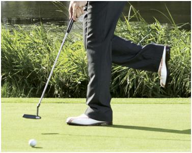 reaking Putts Drill Help with alignment for big breaking putts. lign yourself to the high spot of the break not the hole. Practice lining up this up for several putts and repeat.