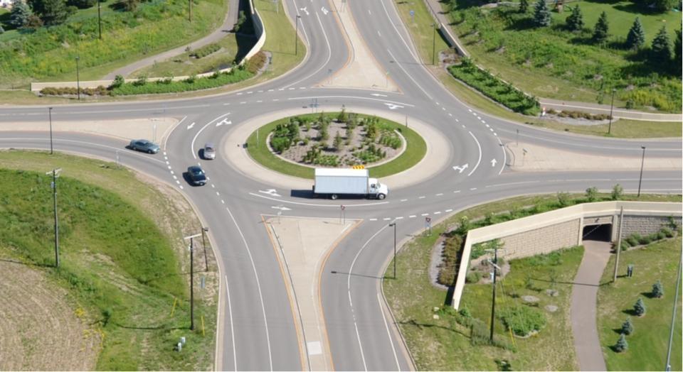 BENEFITS OF ROUNDABOUTS Increased Traffic Safety Increased Pedestrian Safety Traffic Calming Operational