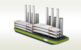BARGE/PONTOON Pontoon for transporting large/heavy components Barges, flat top barges and pontoons for heavy loads are used for shipping and interim storage of wind turbines, rotor blades, monopiles,