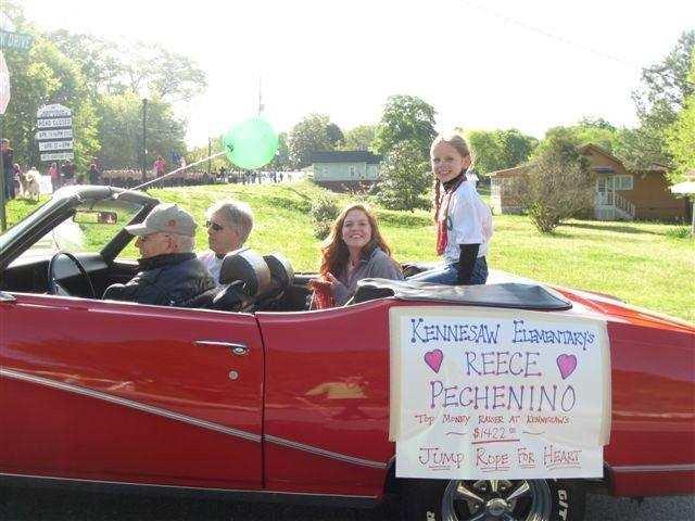 19) Parade in Spring with top JRFH fundraiser riding in a convertible.