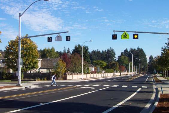 A flashing beacon is typically placed on a post on the side of the roadway, but can also be installed over a lane.