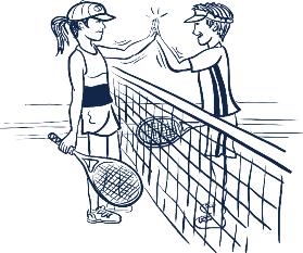 After the last point of the match, come to the net quickly and shake hands. Let your opponent know that you appreciated the match, no matter the outcome.